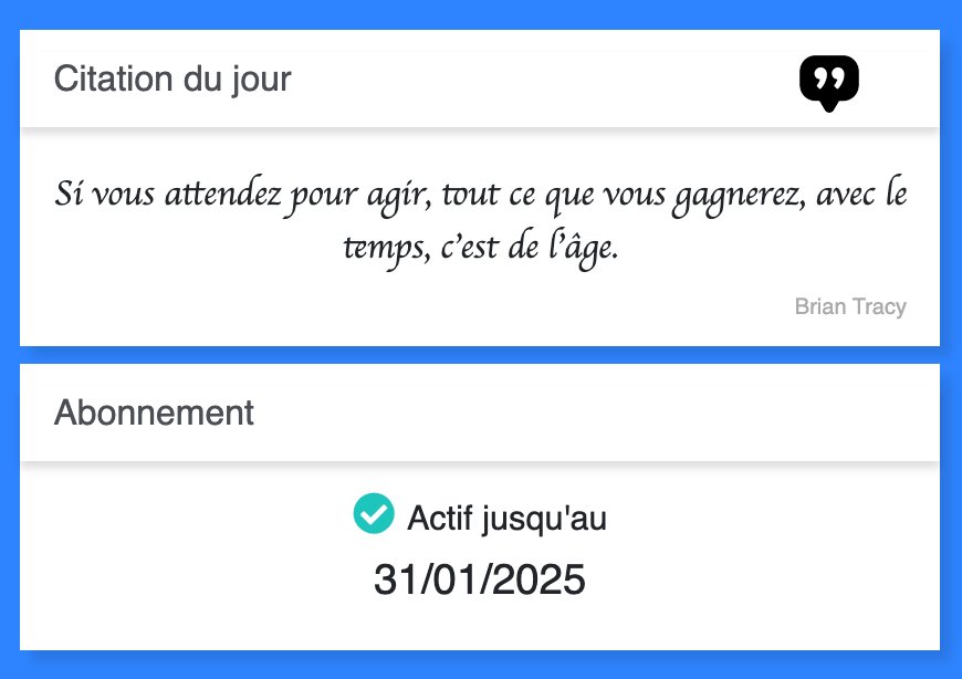Citation et état de l'abonnement
